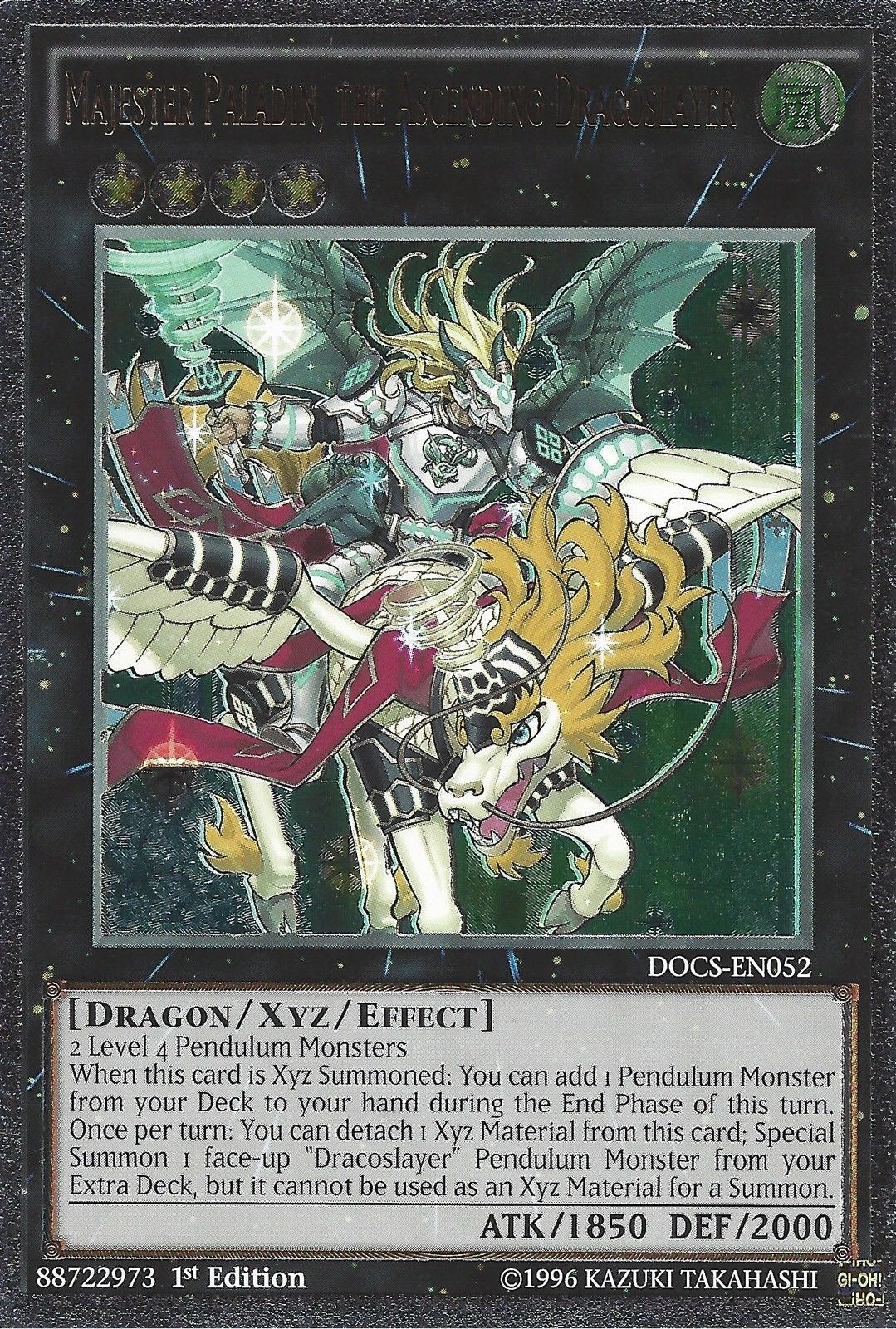 Majester Paladin, the Ascending Dracoslayer (UTR) [DOCS-EN052] Ultimate Rare | Deep Dive Games St. Marys