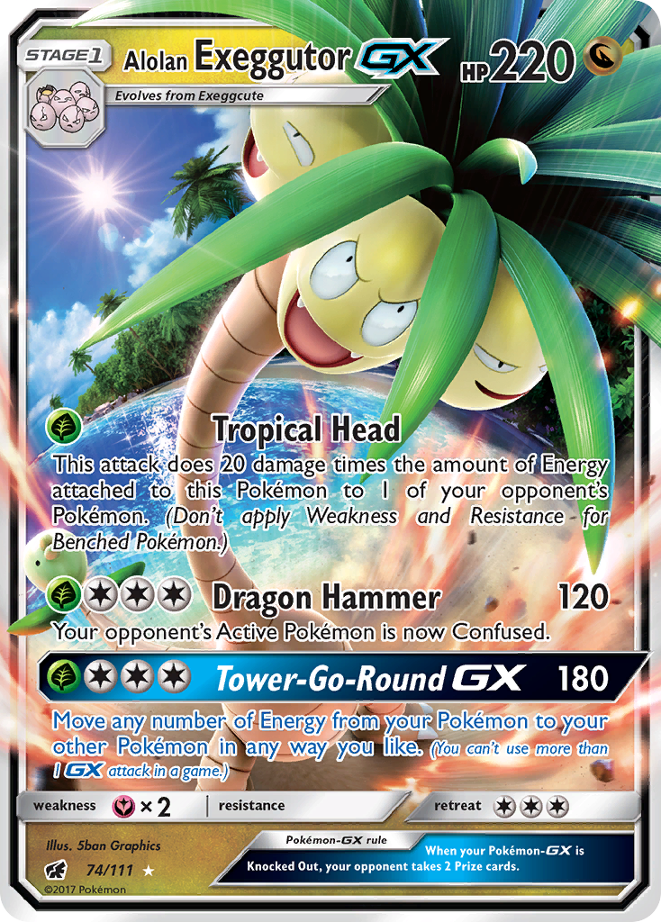 Alolan Exeggutor GX (74/111) [Sun & Moon: Crimson Invasion] | Deep Dive Games St. Marys