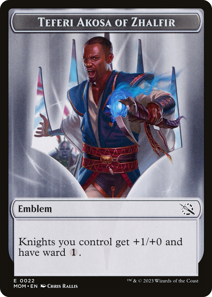 Treasure (21) // Teferi Akosa of Zhalfir Emblem Double-Sided Token [March of the Machine Tokens] | Deep Dive Games St. Marys