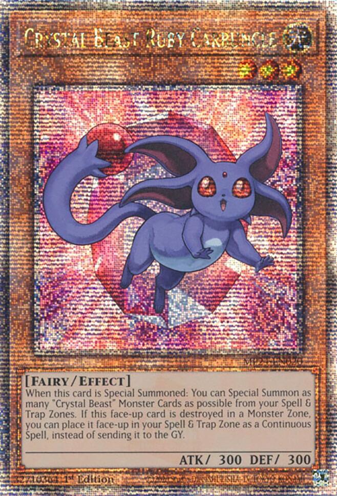 Crystal Beast Ruby Carbuncle [MP24-EN020] Quarter Century Secret Rare | Deep Dive Games St. Marys