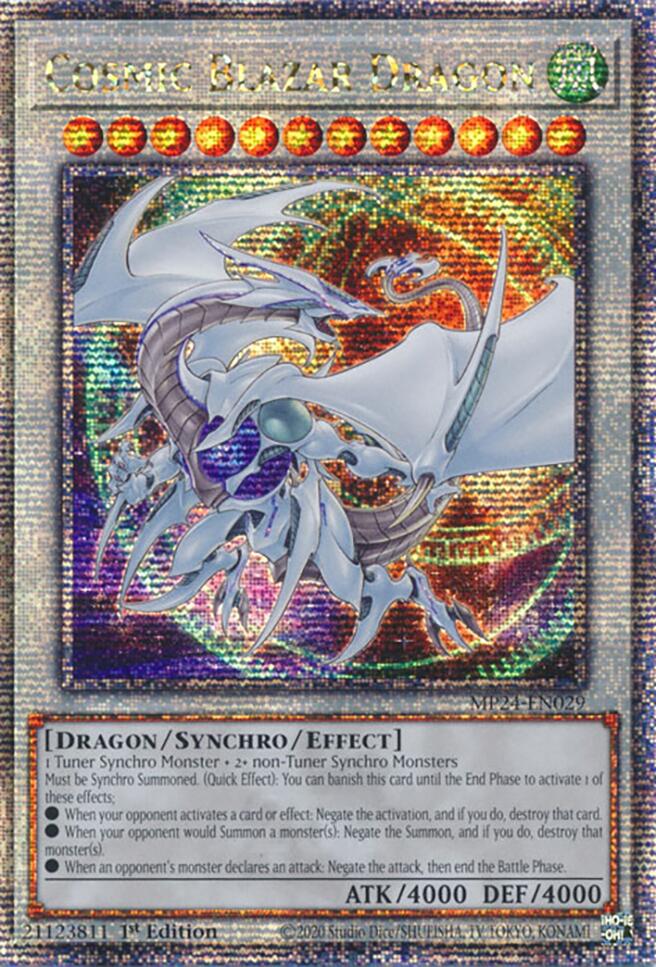 Cosmic Blazar Dragon [MP24-EN029] Quarter Century Secret Rare | Deep Dive Games St. Marys