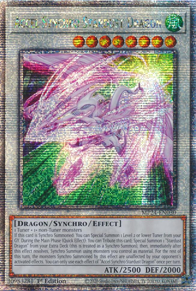 Accel Synchro Stardust Dragon [MP24-EN030] Quarter Century Secret Rare | Deep Dive Games St. Marys