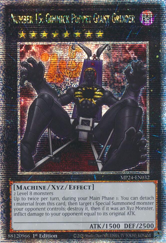 Number 15: Gimmick Puppet Giant Grinder [MP24-EN032] Quarter Century Secret Rare | Deep Dive Games St. Marys