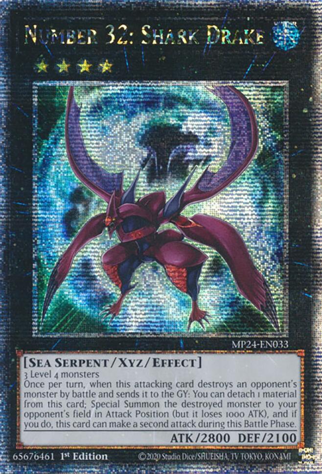 Number 32: Shark Drake [MP24-EN033] Quarter Century Secret Rare | Deep Dive Games St. Marys