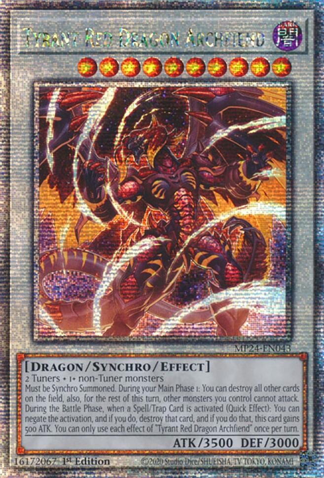 Tyrant Red Dragon Archfiend [MP24-EN043] Quarter Century Secret Rare | Deep Dive Games St. Marys