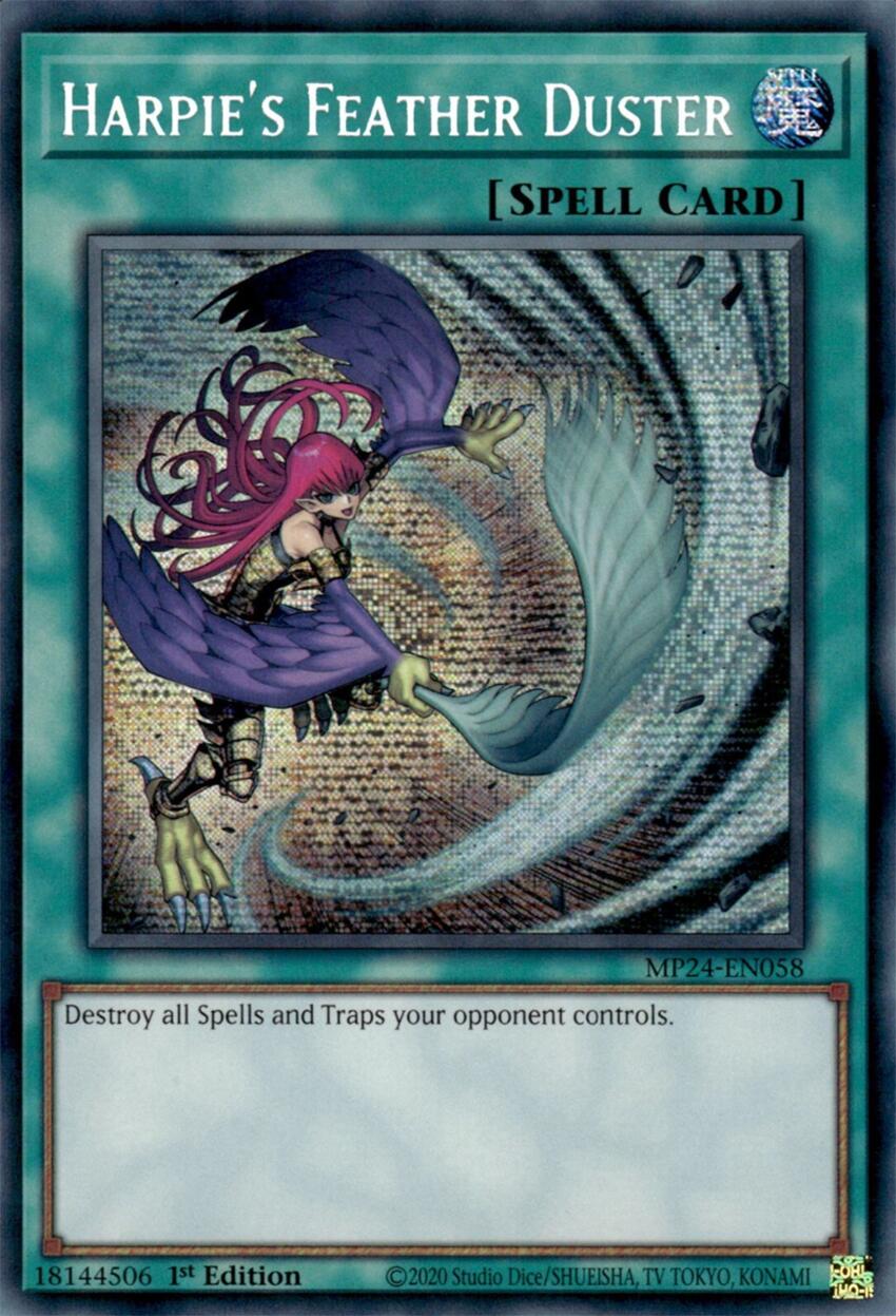 Harpie's Feather Duster (Alternate Art) [MP24-EN058] Prismatic Secret Rare | Deep Dive Games St. Marys