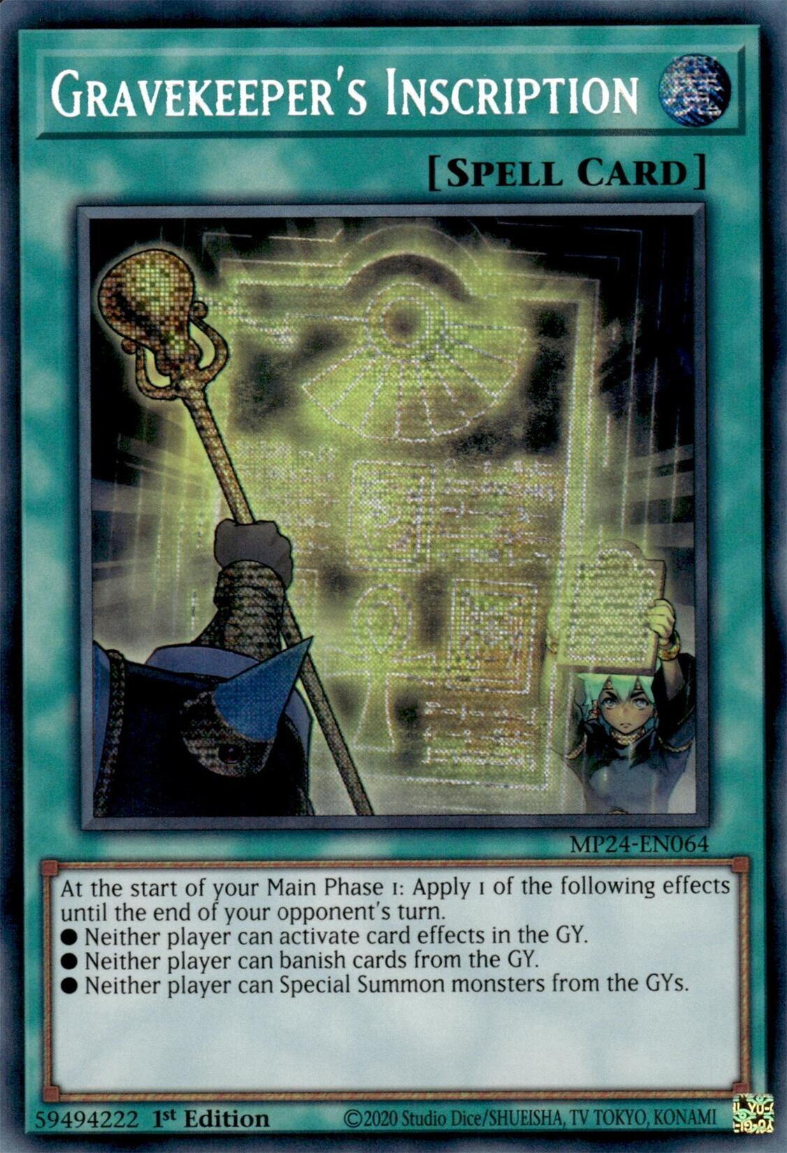 Gravekeeper's Inscription [MP24-EN064] Prismatic Secret Rare | Deep Dive Games St. Marys