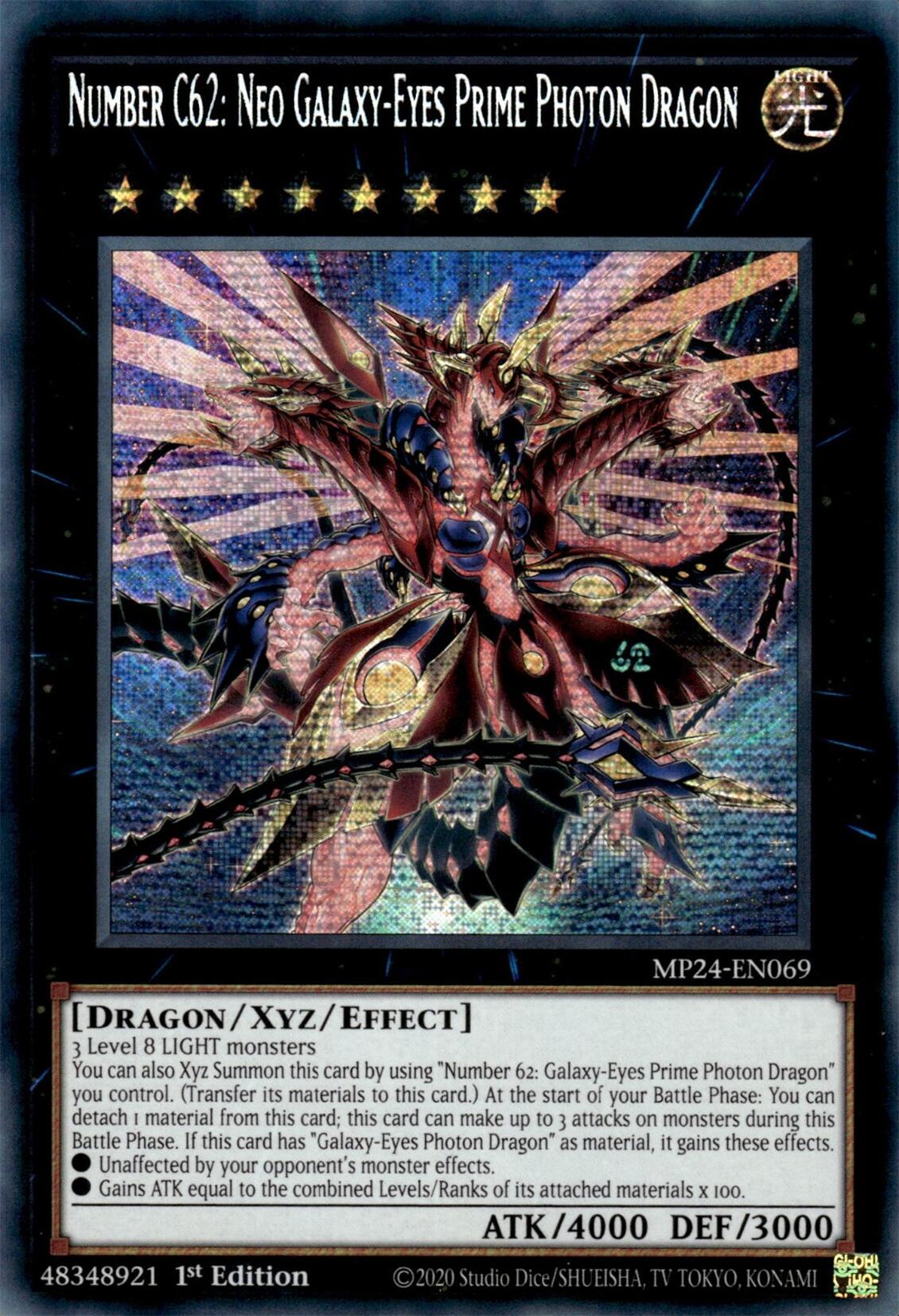 Number C62: Neo Galaxy-Eyes Prime Photon Dragon [MP24-EN069] Prismatic Secret Rare | Deep Dive Games St. Marys