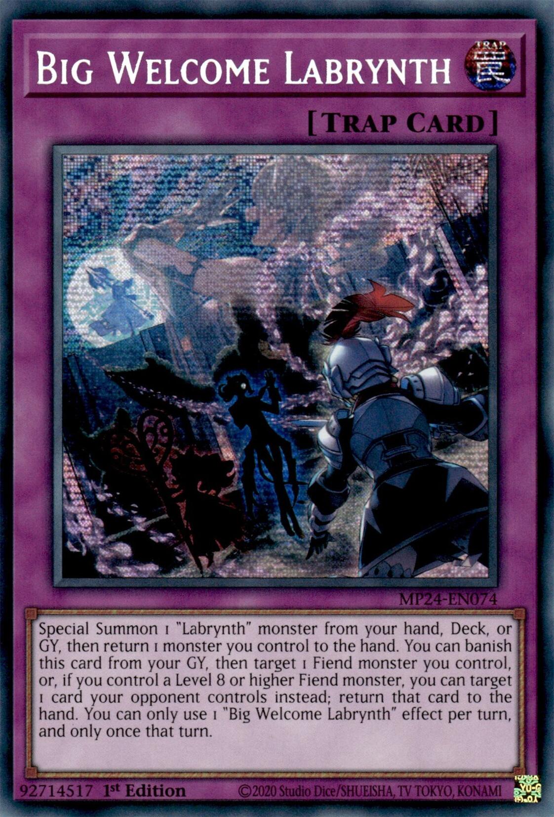 Big Welcome Labrynth [MP24-EN074] Prismatic Secret Rare | Deep Dive Games St. Marys