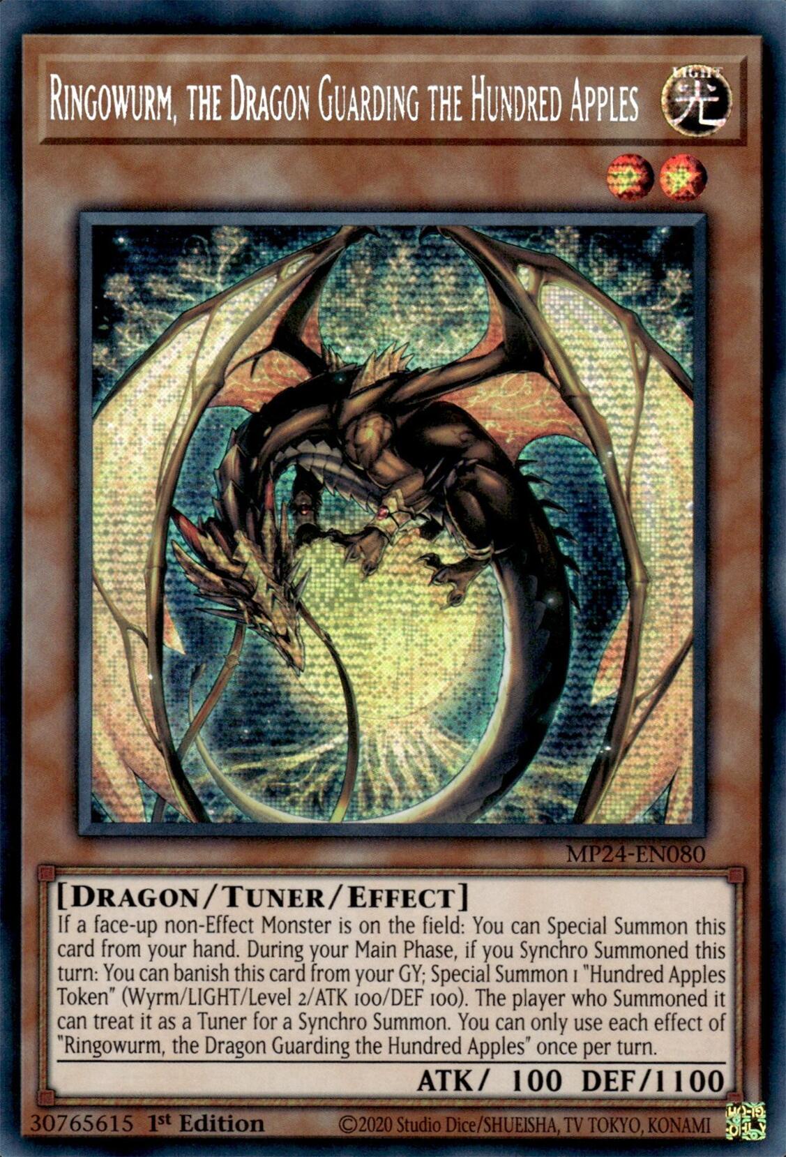 Ringowurm, the Dragon Guarding the Hundred Apples [MP24-EN080] Prismatic Secret Rare | Deep Dive Games St. Marys