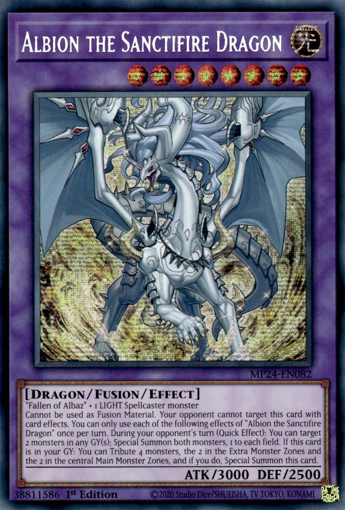 Albion the Sanctifire Dragon [MP24-EN082] Prismatic Secret Rare | Deep Dive Games St. Marys