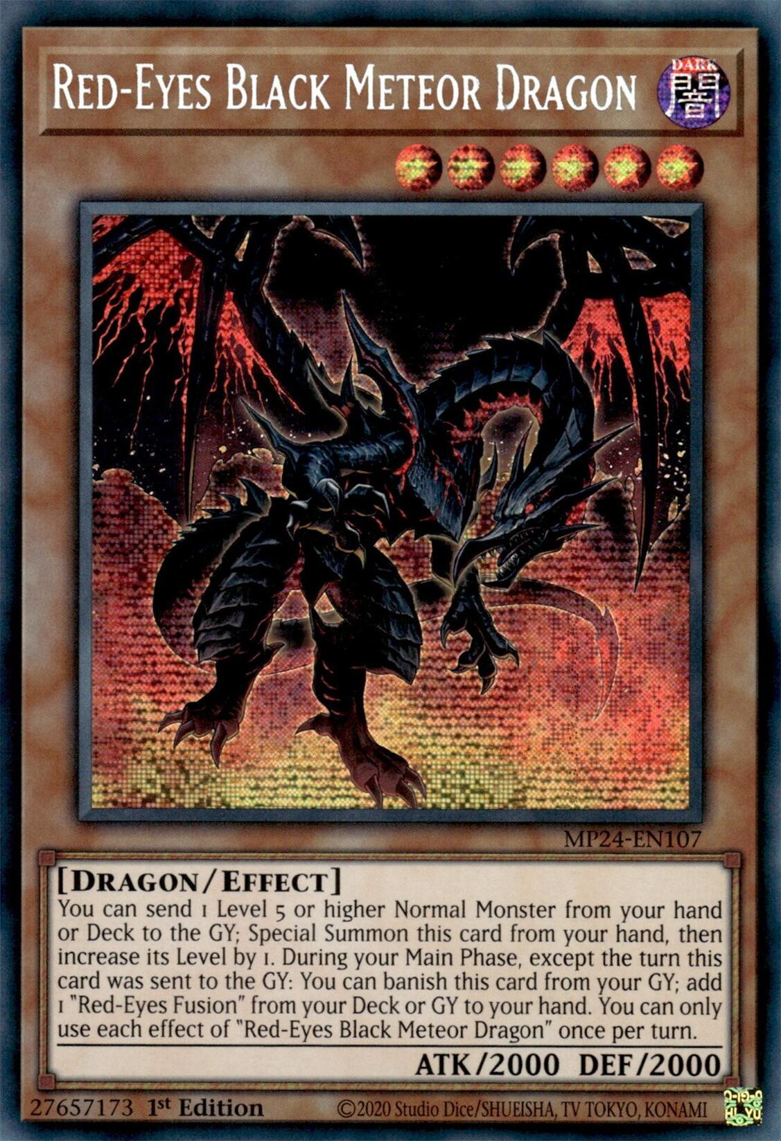 Red-Eyes Black Meteor Dragon [MP24-EN107] Prismatic Secret Rare | Deep Dive Games St. Marys