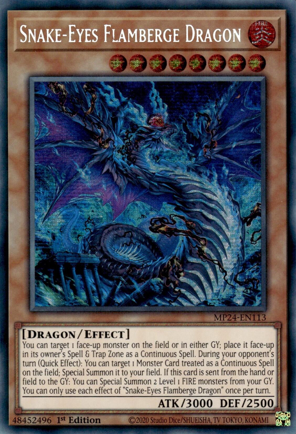 Snake-Eyes Flamberge Dragon [MP24-EN113] Prismatic Secret Rare | Deep Dive Games St. Marys