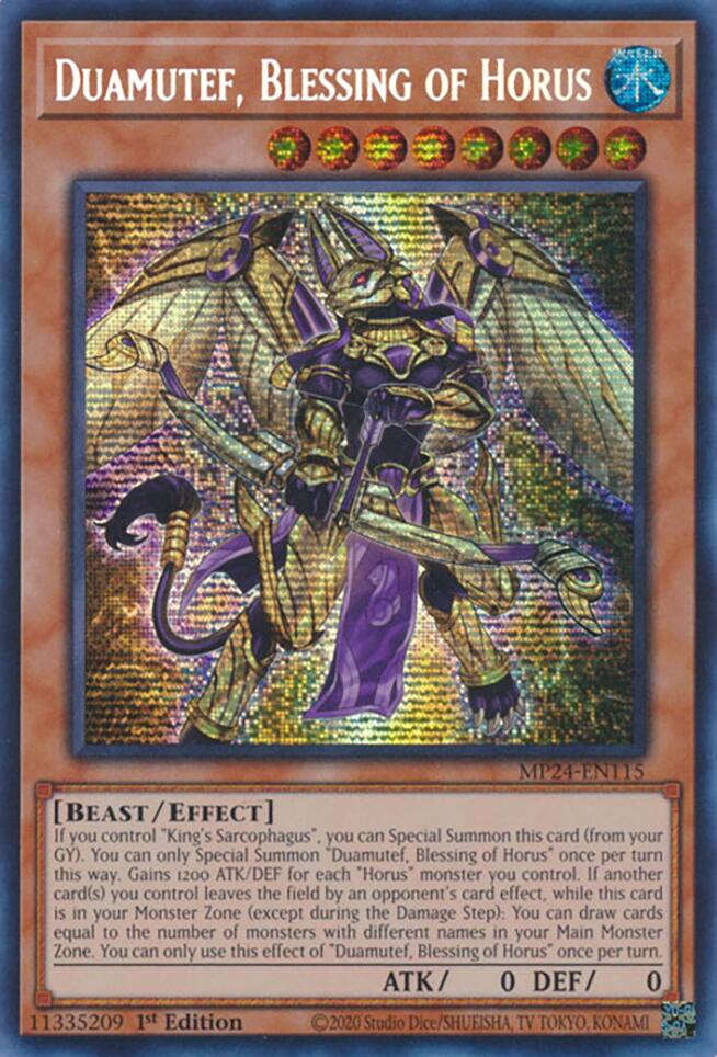 Duamutef, Blessing of Horus [MP24-EN115] Prismatic Secret Rare | Deep Dive Games St. Marys