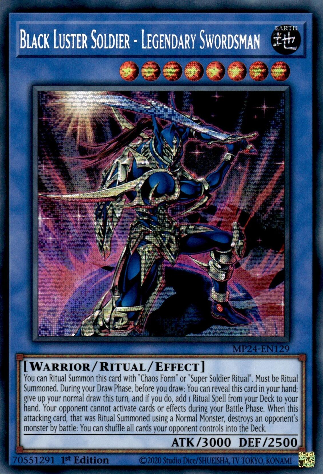 Black Luster Soldier - Legendary Swordsman [MP24-EN129] Prismatic Secret Rare | Deep Dive Games St. Marys