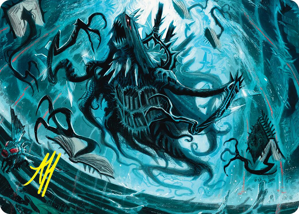 Overlord of the Floodpits Art Card (Gold-Stamped Signature) [Duskmourn: House of Horror Art Series] | Deep Dive Games St. Marys