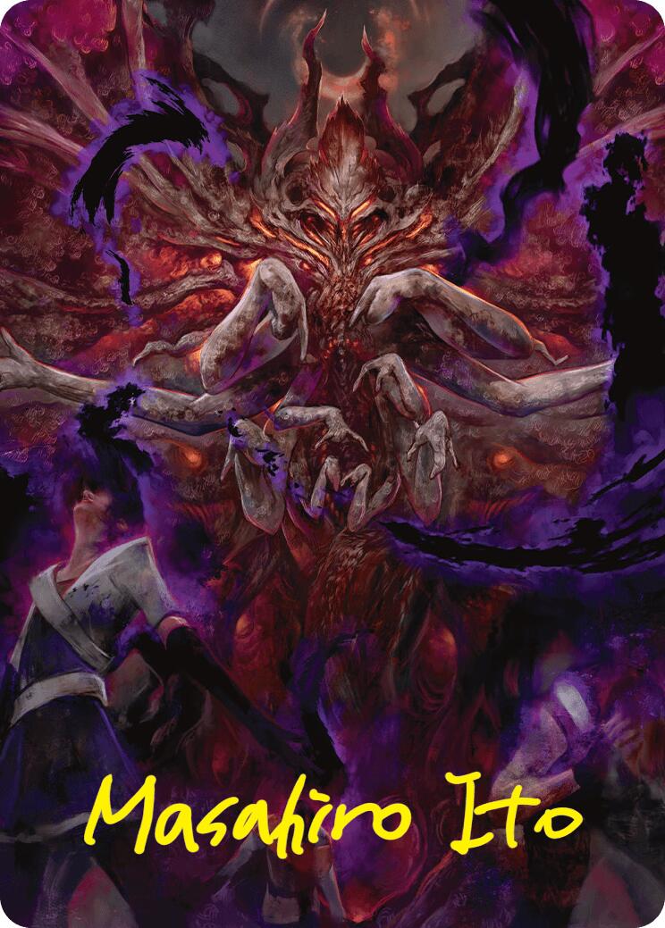 Damnation Art Card (Gold-Stamped Signature) [Duskmourn: House of Horror Art Series] | Deep Dive Games St. Marys