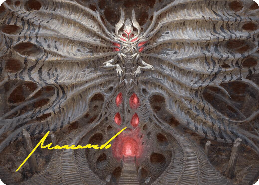 Valgavoth, Terror Eater Art Card (Gold-Stamped Signature) [Duskmourn: House of Horror Art Series] | Deep Dive Games St. Marys