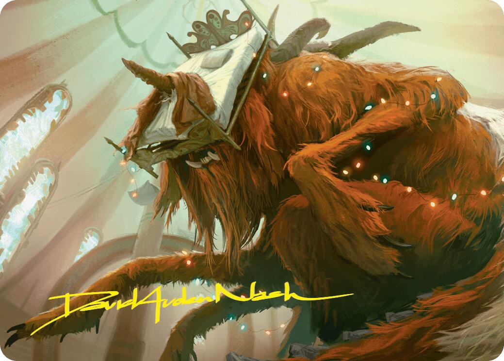 Bedhead Beastie Art Card (Gold-Stamped Signature) [Duskmourn: House of Horror Art Series] | Deep Dive Games St. Marys
