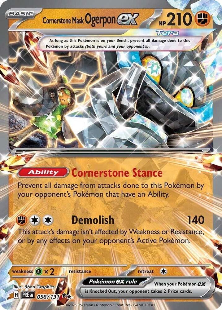 Cornerstone Mask Ogerpon ex (058/131) [Scarlet & Violet: Prismatic Evolutions] | Deep Dive Games St. Marys