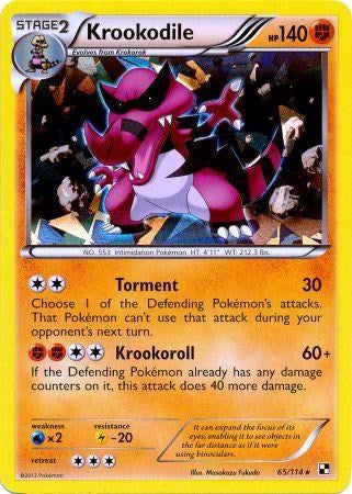 Krookodile (65/114) (Cracked Ice Holo) [Black & White: Base Set] | Deep Dive Games St. Marys