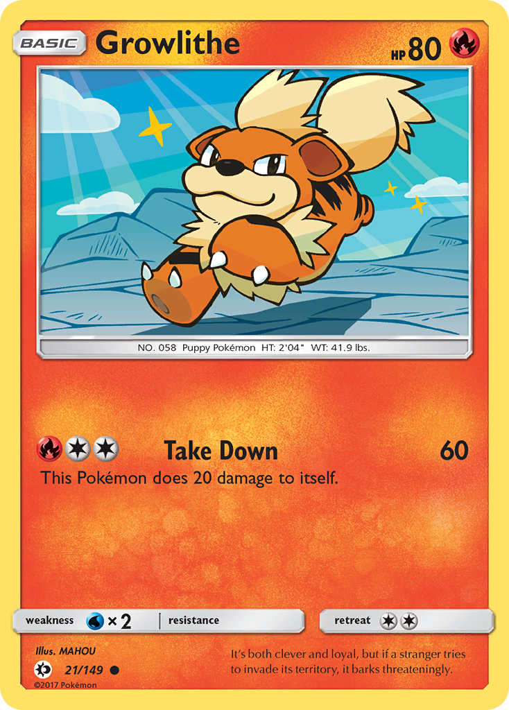 Growlithe (21/149) [Sun & Moon: Base Set] | Deep Dive Games St. Marys