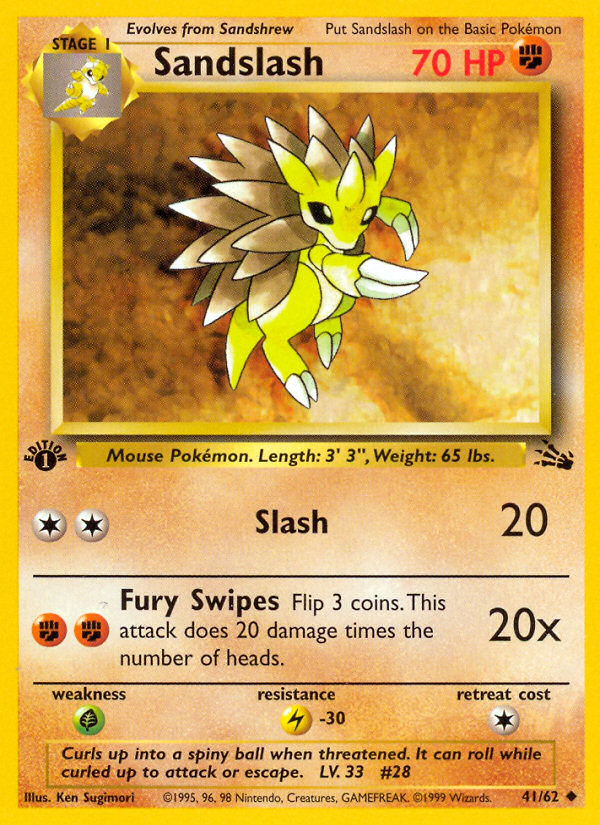 Sandslash (41/62) [Fossil 1st Edition] | Deep Dive Games St. Marys