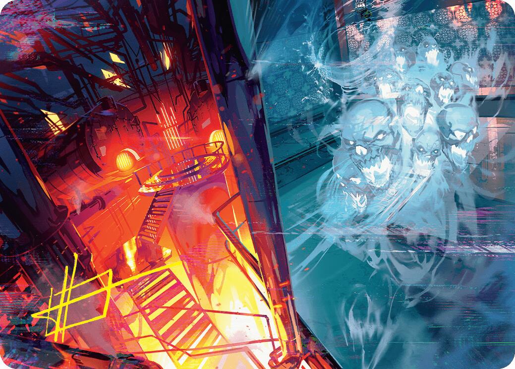 Roaring Furnace // Steaming Sauna Art Card (Gold-Stamped Signature) [Duskmourn: House of Horror Art Series] | Deep Dive Games St. Marys