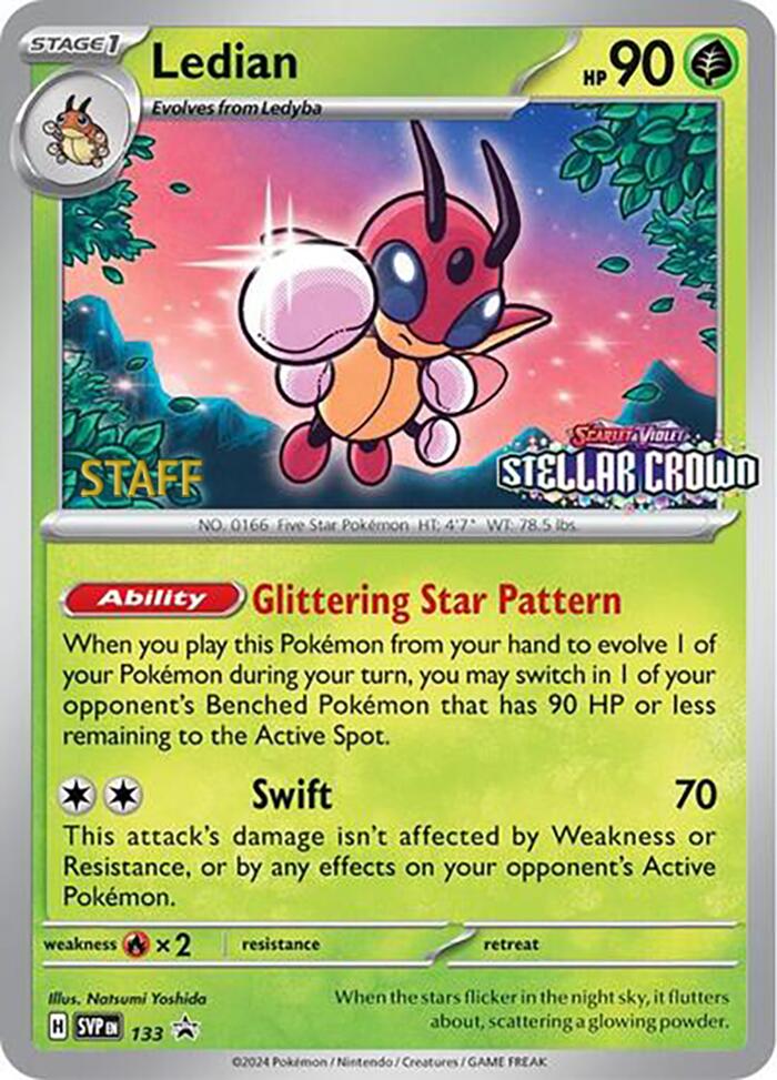 Ledian (133) (Staff Promo) [Scarlet & Violet: Black Star Promos] | Deep Dive Games St. Marys