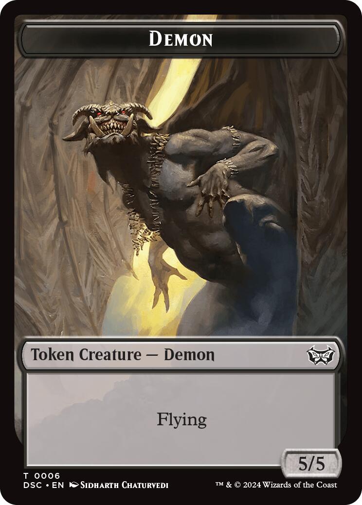 Demon // Bird Double-Sided Token [Duskmourn: House of Horror Commander Tokens] | Deep Dive Games St. Marys