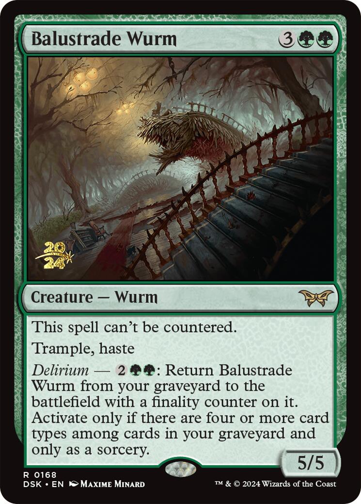 Balustrade Wurm [Duskmourn: House of Horror Prerelease Promos] | Deep Dive Games St. Marys