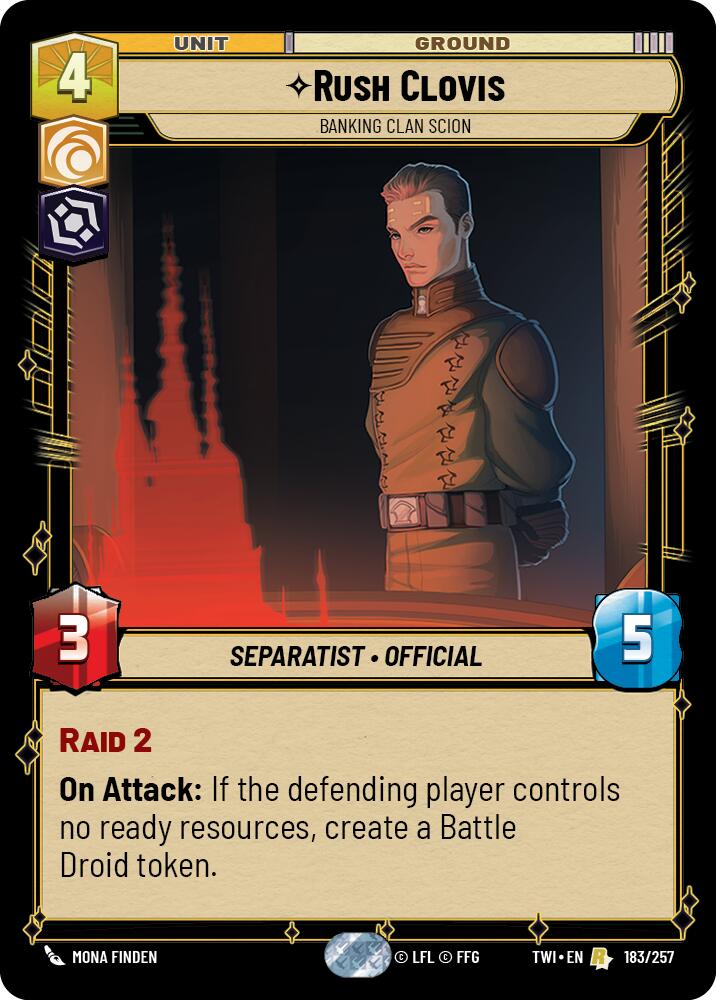 Rush Clovis - Banking Clan Scion (183/257) (183/257) [Twilight of the Republic] | Deep Dive Games St. Marys