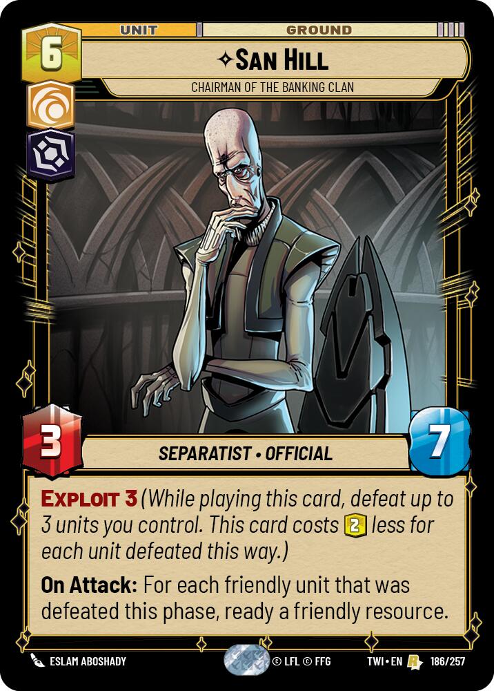 San Hill - Chairman of the Banking Clan (186/257) (186/257) [Twilight of the Republic] | Deep Dive Games St. Marys