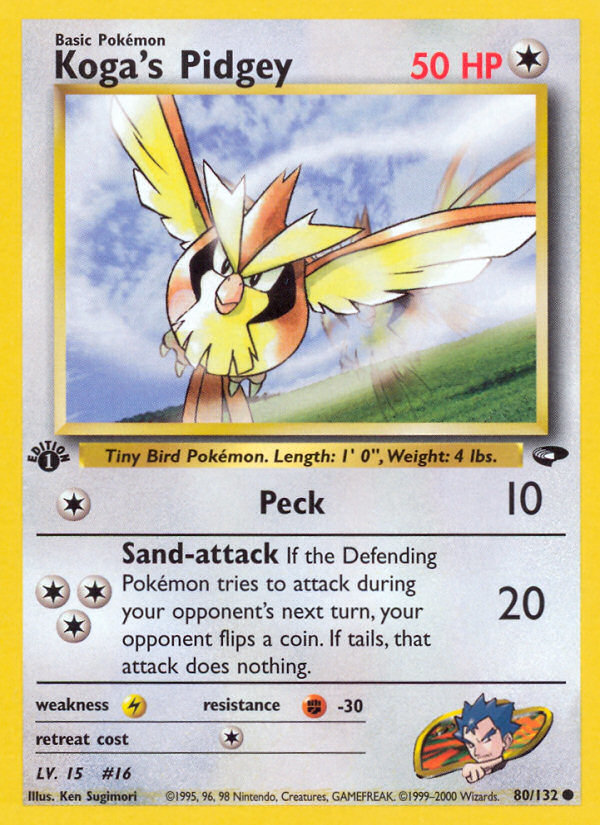 Koga's Pidgey (80/132) [Gym Challenge 1st Edition] | Deep Dive Games St. Marys