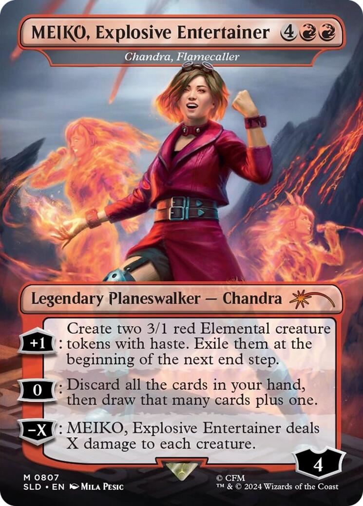 MEIKO, Explosive Entertainer - Chandra, Flamecaller [Secret Lair Drop Series] | Deep Dive Games St. Marys