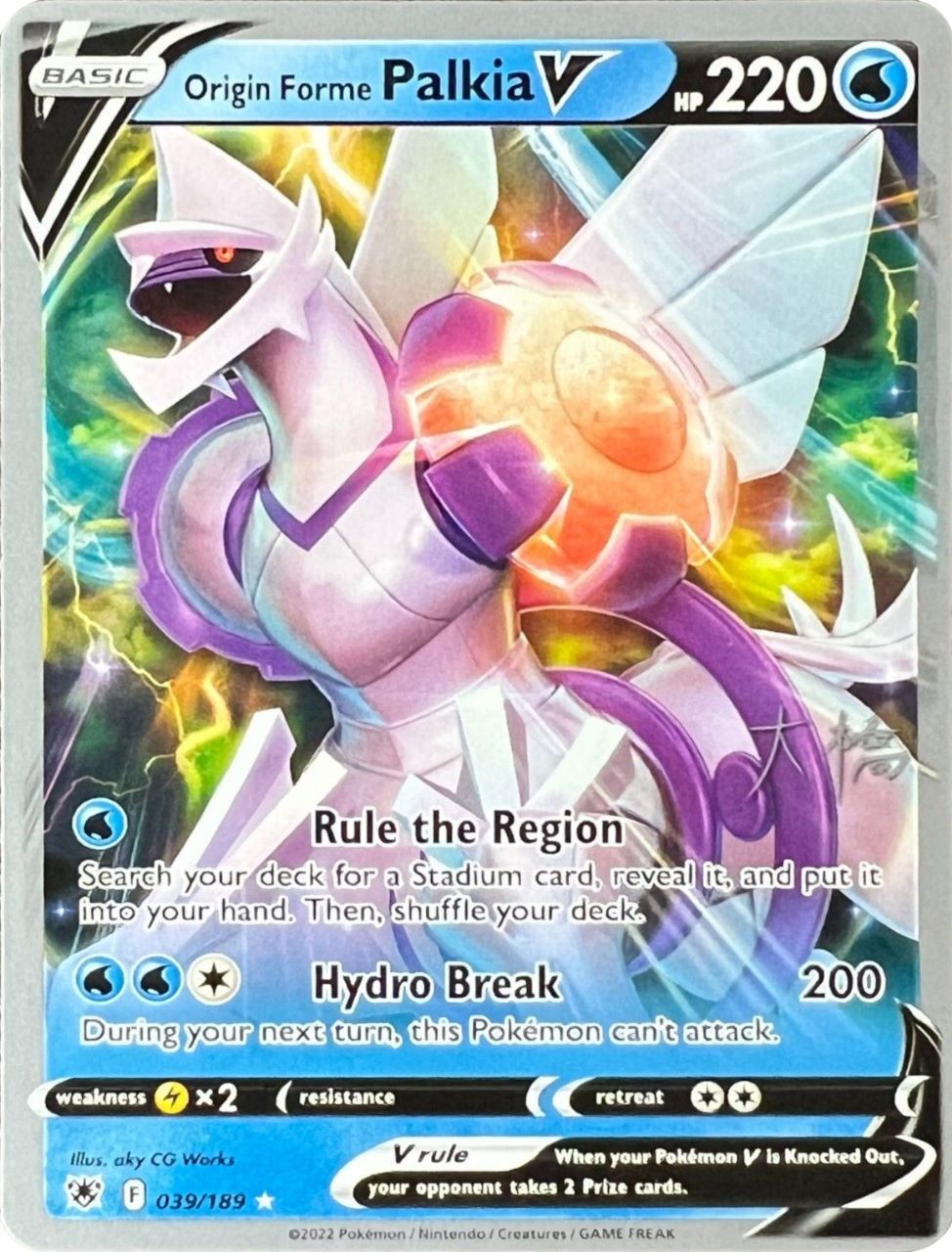 Origin Forme Palkia V (039/189) (Ice Rider Palkia - Rikuto Ohashi) [World Championships 2022] | Deep Dive Games St. Marys