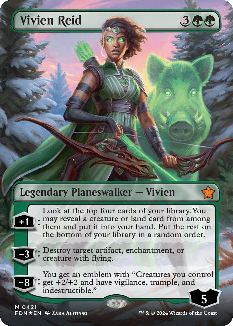 Vivien Reid (Borderless) (Mana Foil) [Foundations] | Deep Dive Games St. Marys