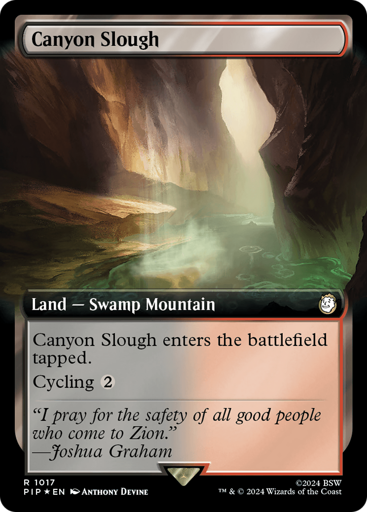 Canyon Slough (Extended Art) (Surge Foil) [Fallout] | Deep Dive Games St. Marys