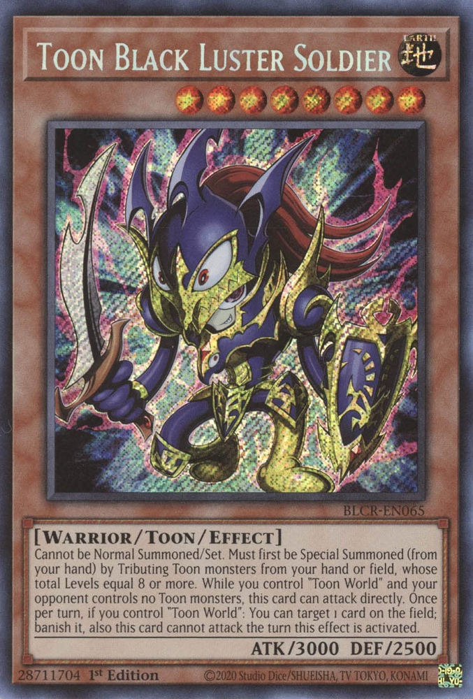 Toon Black Luster Soldier [BLCR-EN065] Secret Rare | Deep Dive Games St. Marys