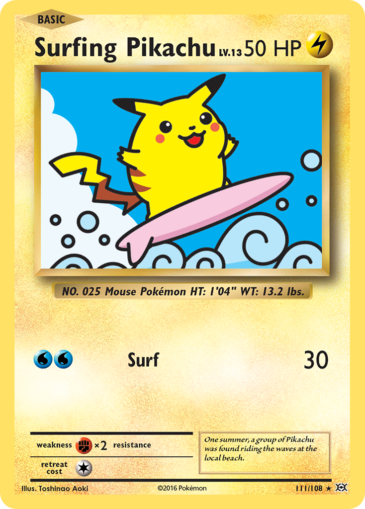 Surfing Pikachu (111/108) [XY: Evolutions] | Deep Dive Games St. Marys