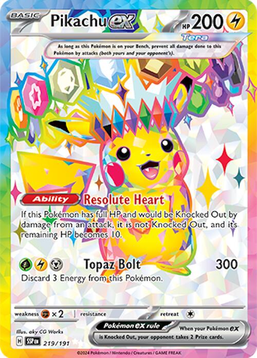 Pikachu ex (219/191) [Scarlet & Violet: Surging Sparks] | Deep Dive Games St. Marys