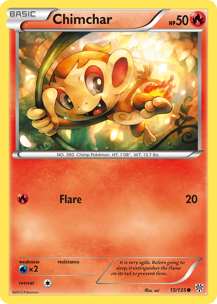 Chimchar (15/135) [Black & White: Plasma Storm] | Deep Dive Games St. Marys