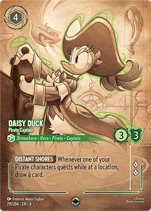 Daisy Duck - Pirate Captain (Enchanted) (211/204) [Azurite Sea] | Deep Dive Games St. Marys