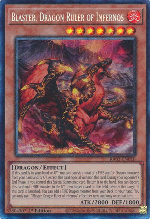 Blaster, Dragon Ruler of Infernos (CR) [RA03-EN010] Prismatic Collector's Rare | Deep Dive Games St. Marys