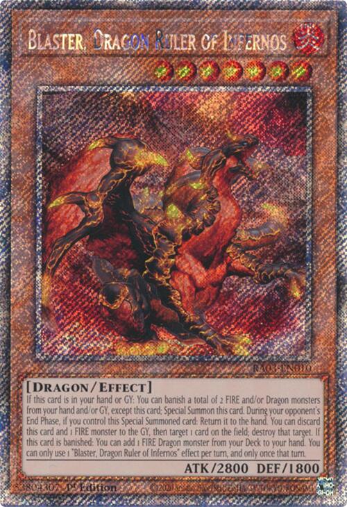 Blaster, Dragon Ruler of Infernos (Platinum Secret Rare) [RA03-EN010] Platinum Secret Rare | Deep Dive Games St. Marys