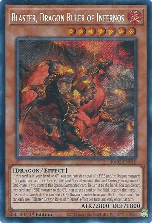 Blaster, Dragon Ruler of Infernos (Secret Rare) [RA03-EN010] Secret Rare | Deep Dive Games St. Marys