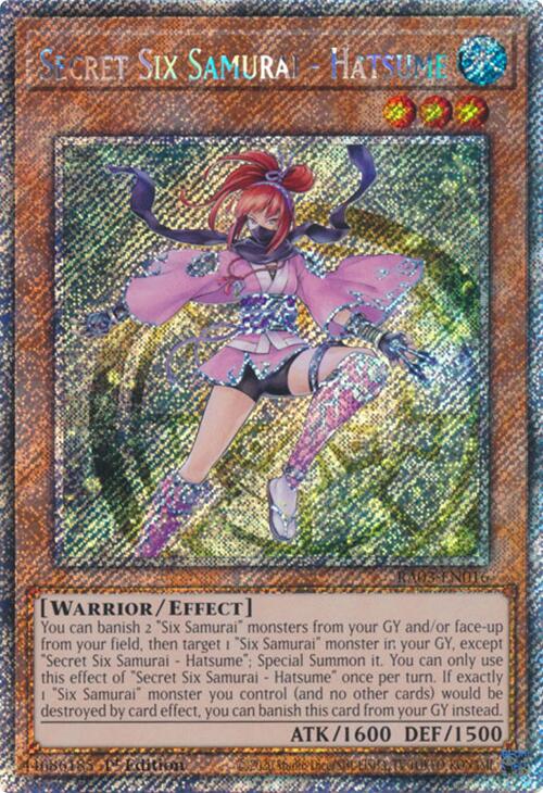 Secret Six Samurai - Hatsume (Platinum Secret Rare) [RA03-EN016] Platinum Secret Rare | Deep Dive Games St. Marys
