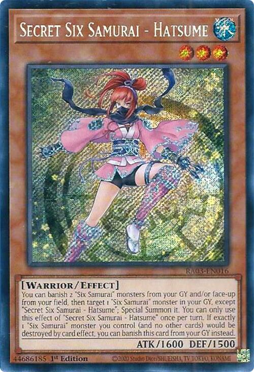 Secret Six Samurai - Hatsume (Secret Rare) [RA03-EN016] Secret Rare | Deep Dive Games St. Marys