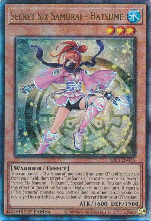 Secret Six Samurai - Hatsume (UTR) [RA03-EN016] Prismatic Ultimate Rare | Deep Dive Games St. Marys