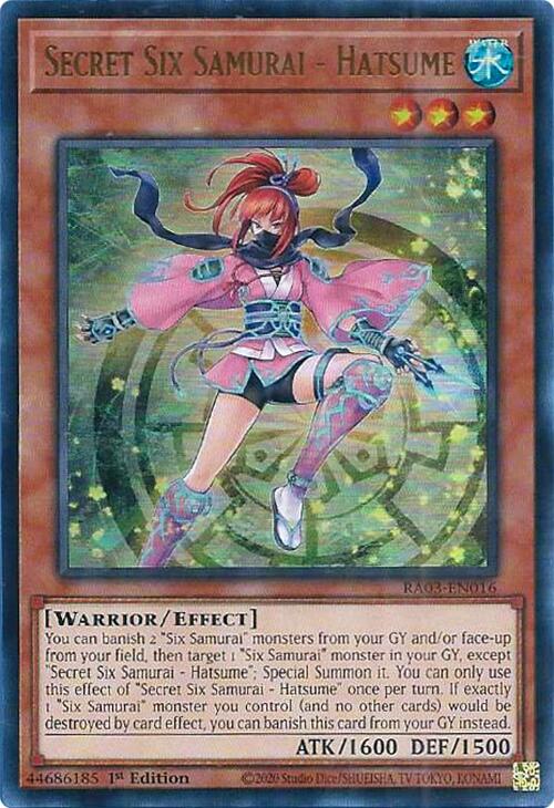 Secret Six Samurai - Hatsume (UR) [RA03-EN016] Ultra Rare | Deep Dive Games St. Marys